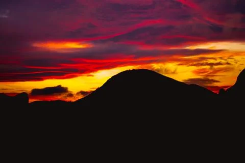 Sunset in the mountains Stock Photos