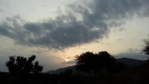 Sunset in the mountains, Rajasthan India Stock Photos