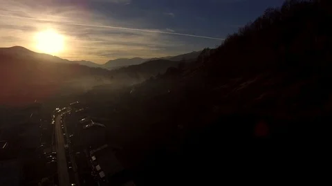 Sunset mountains road 스톡 동영상 121226444