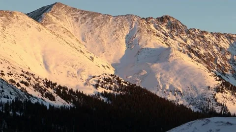 Sunset in Mountains | Snow Capped Peaks | Colorado | HD Footage Stock Footage 189048867