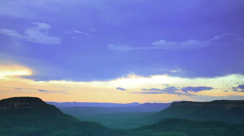 Sunset in mountains. Time Lape Stock Footage 2229218