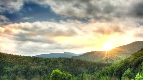 Sunset in mountains time lapse Vídeo Stock 25571173