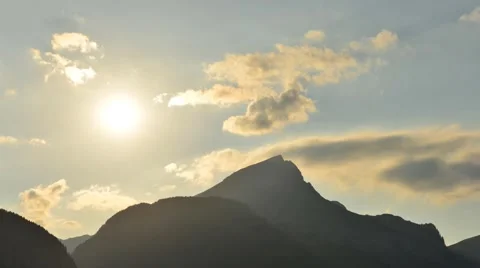 Sunset in the mountains. Time Lapse Stock Footage 53875227