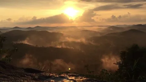 Sunset at the mountains time lapse video Stock Footage 162678825