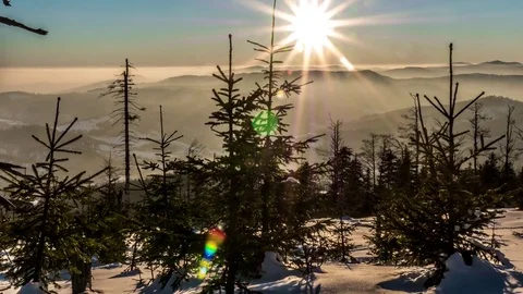 Sunset Mountains Timelapse 4k Stock Footage 71989576