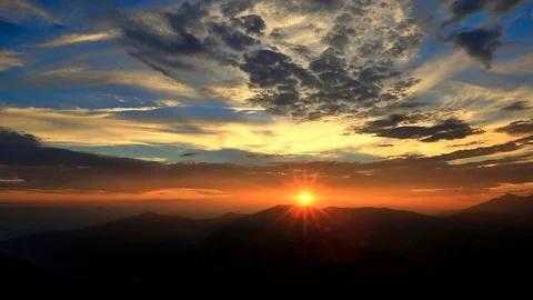 Sunset in the mountains timelapse Stock Footage 93238698