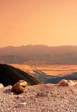 Sunset Mountains Top Stock Photos