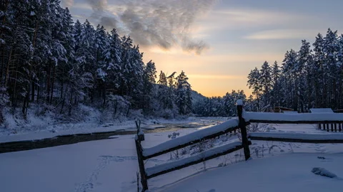 Sunset in the mountains valley Stock Footage 121841196