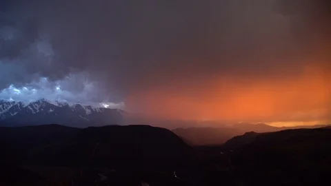 Sunset in mountian  Stock Footage 94396267