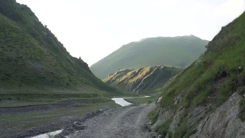 Sunset in mountine with view on road 库存影片 141952107