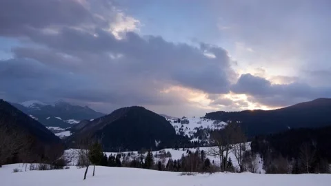 Sunset, Movement of clouds, clouds in the blue sky, dramatic clouds Stock Footage 152442231