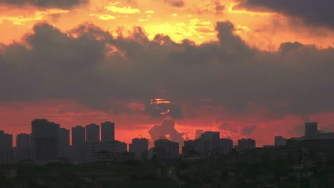 Sunset with moving clouds, time-lapse Video stock 140319074