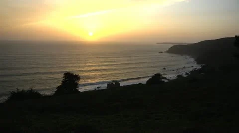 Sunset on Muir Beach - TimeLapse Stock Footage 10832092