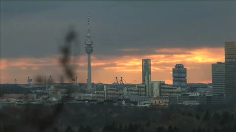 Sunset munich city view Stock Footage 277804