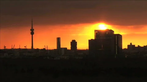 Sunset munich city view Stock Footage 277819