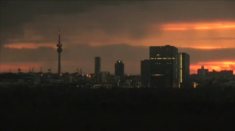 Sunset munich city view Stock Footage 277828