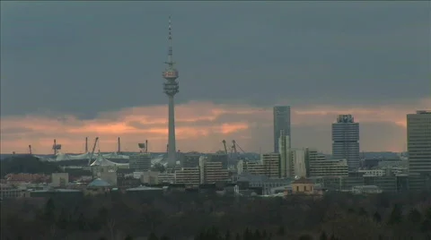 Sunset munich city view Stock Footage 277840