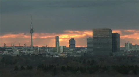 Sunset munich city view Stock Footage 277875