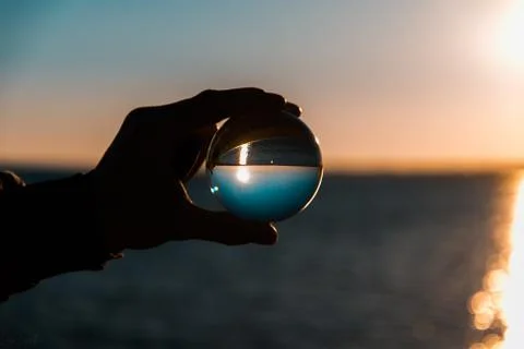 Sunset in my hand Stock Photos