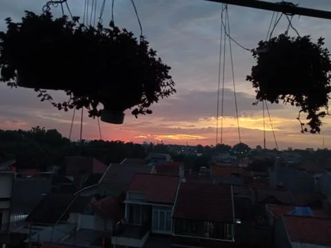Sunset in my home Foto stock