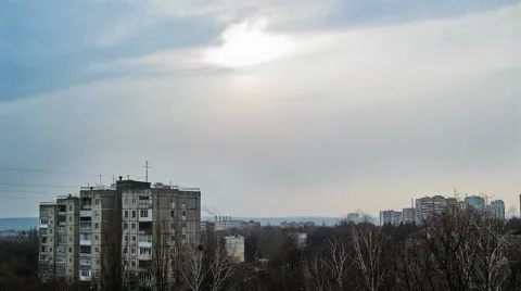 Sunset from my roof Stock Footage 3136045