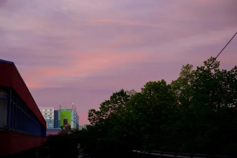 Sunset from my window view. One of the most beautiful areas of Berlin. Stock Photos
