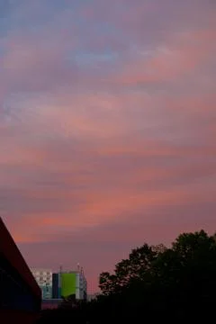 Sunset from my window view. One of the most beautiful areas of Berlin. Stock Photos