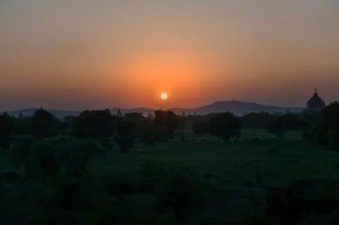 Sunset in Myanmar Stock Photos
