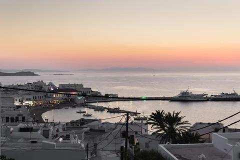 Sunset in Mykonos - Greece Stock Photos