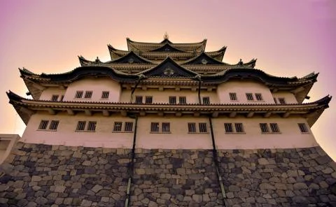 Sunset at Nagoya Castle 스톡 사진