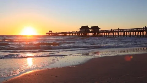 Sunset in Naples, Florida Stock Footage 73961607
