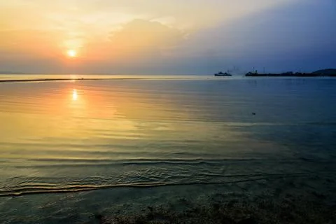 Sunset at Nathon Beach Viewpoint Foto stock