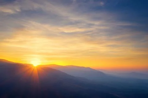 Sunset. Natural background. Stock Photos