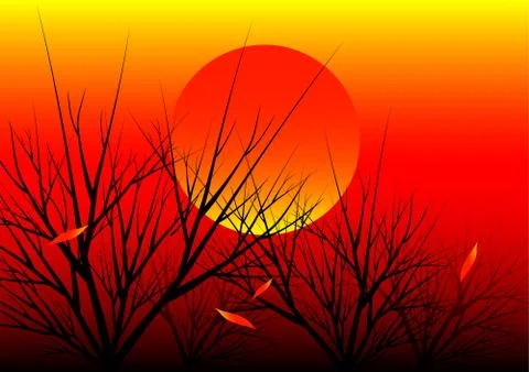 Sunset nature background Illustrazione stock
