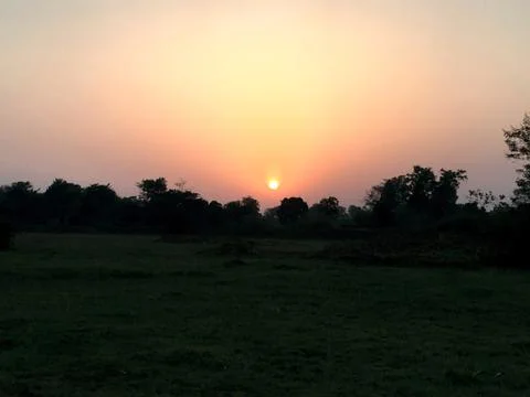 The sunset with nature Stock Photos