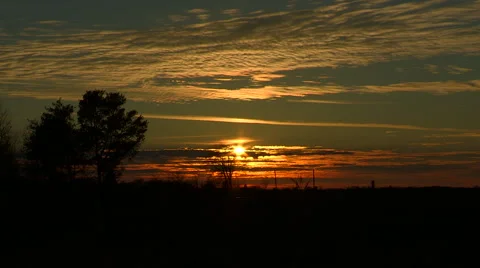 Sunset with Nature Sounds Stock Footage 47976311