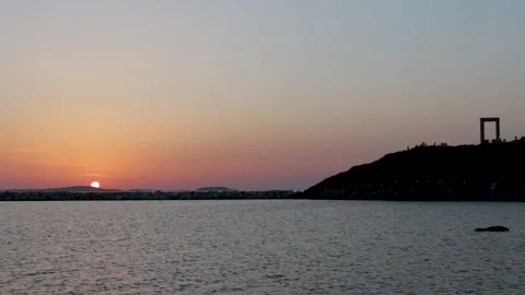 Sunset at Naxos island, Greece Stock Footage