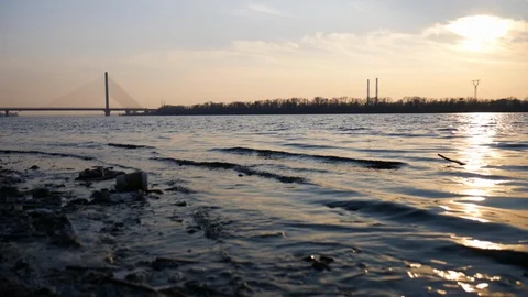 Sunset near the bridge 動画素材 103621711