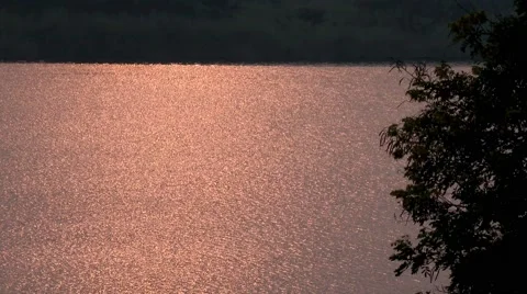 Sunset near the river Stock Footage 47849971