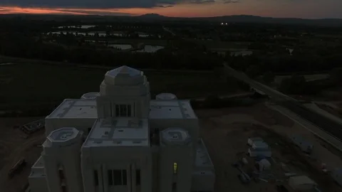 Sunset near Temple &amp; River Video stock 73278228