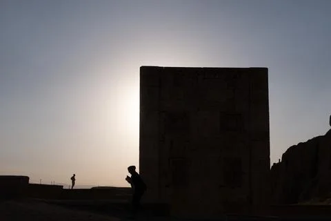 Sunset in Necropolis, Iran Stock Photos