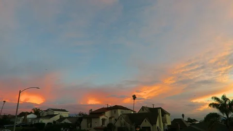 Sunset in the neighborhood Stock Footage 119072897