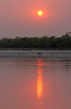 Sunset in Nepal Stockfoto's
