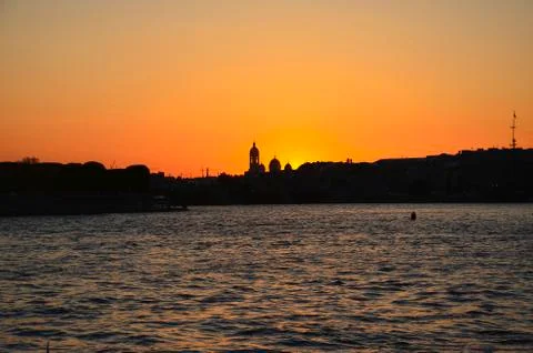 Sunset on the Neva Foto stock