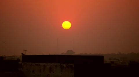 Sunset in New Delhi Stock Footage 45945125