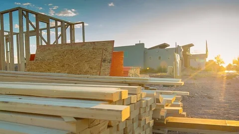 From Sunset to New Home Construction Build Site Stock Footage 80833098