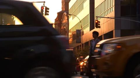 Sunset in New York Stock Footage 32241028