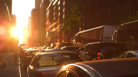 Sunset in New York Stock Footage 32241196