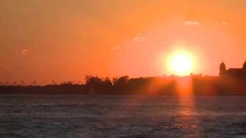 Sunset in New York Stock Footage 77168165