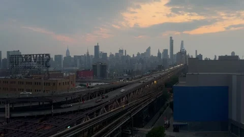 Sunset in New York Stock Footage 243401265